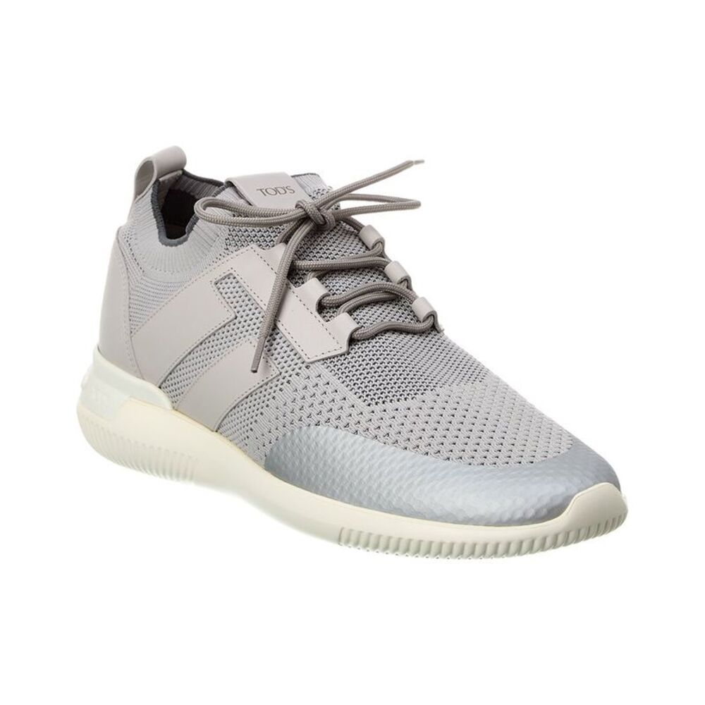 Tods Sportivo Light Knit & Leather Sneaker, White